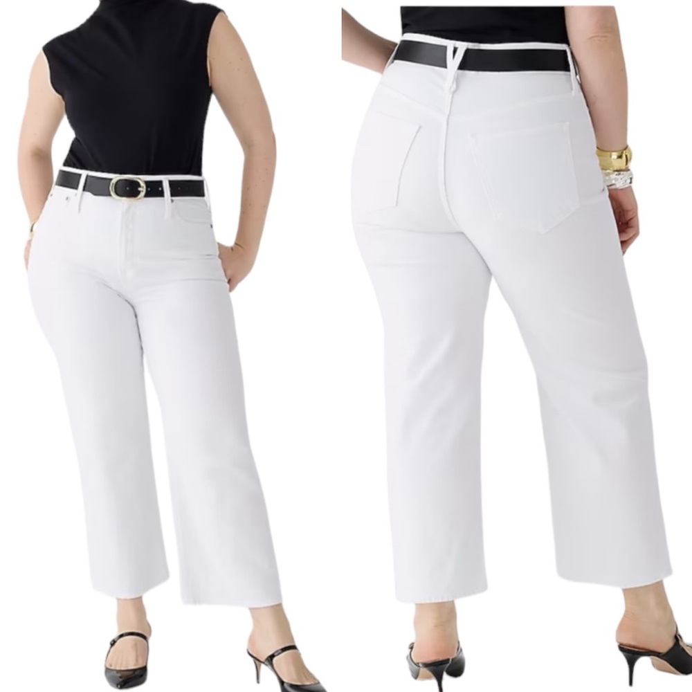 J. Crew Petite curvy slim wide-leg jean in white 23P NEW BX829